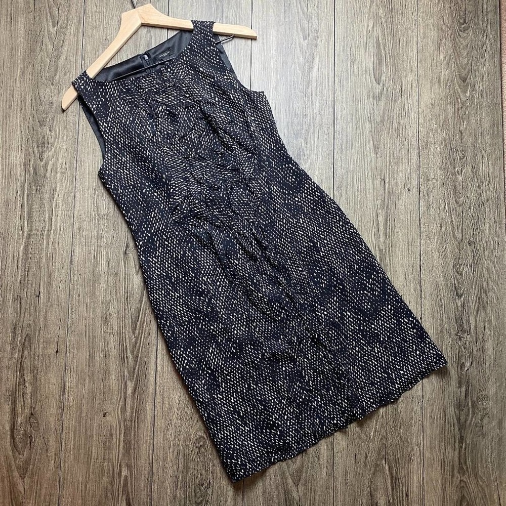 ANN TAYLOR Silk Black & White Ruffle Dress 4